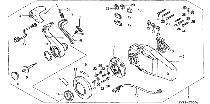 ��������� 4x-������� ��������� BF30D4 - ������������� ���������� (������, ������ ���������) / Remote Control (flush Mount Type) (right)