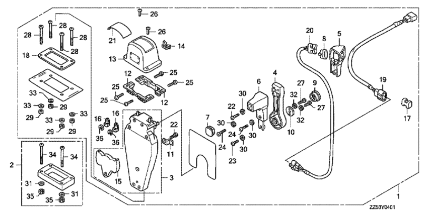 ���������  �������� ��������� BF40D - Remote Control (top Mount Single Type) (left) - ������������� ���������� (���������, �����, ������ ������)