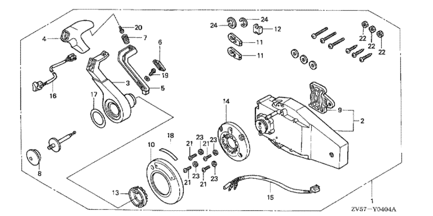 ��������� fourstroke �������� ��������� BF50A2 - ������������� ���������� (������, ������ ���������) - Remote Control (flush Mount Type) (right)