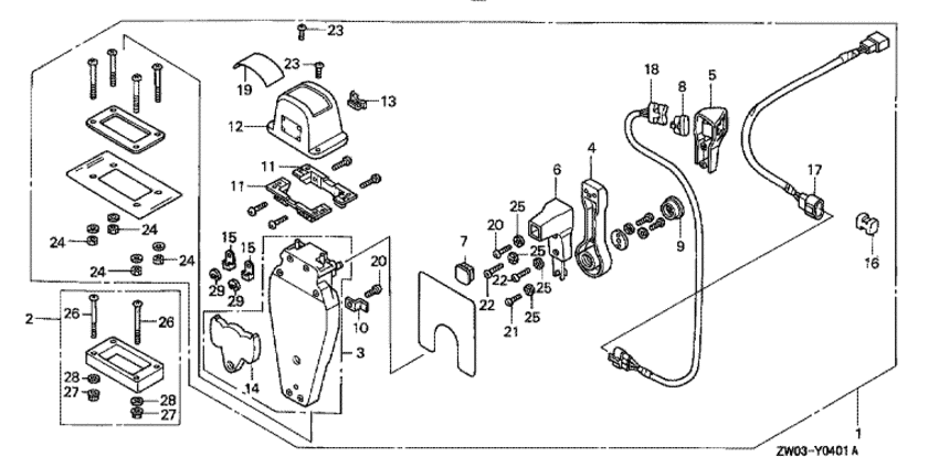  fourstroke   BF75A1 - Remote Control (top Mount Single Type) (left)