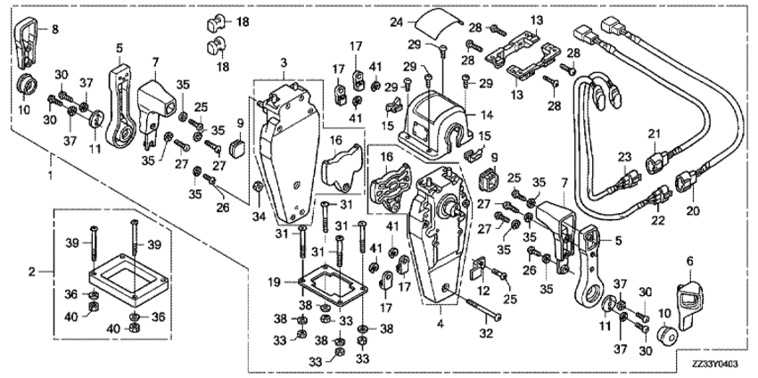 ��������� ������������� ����� BFP60A - Remote Control Box (top Mount Dual Type) (left) / ������������� ���������� � ����� (��������, ������ ������) (�����)