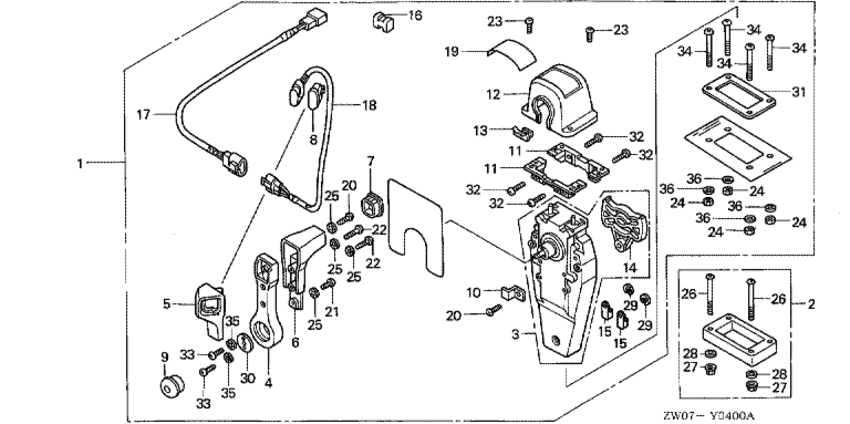 ��������� �������� ������-������� ��������� BF90A2 - Remote Control (top Mount Single Type) (right) / ������������� ���������� (���������, ������, ������ ������)