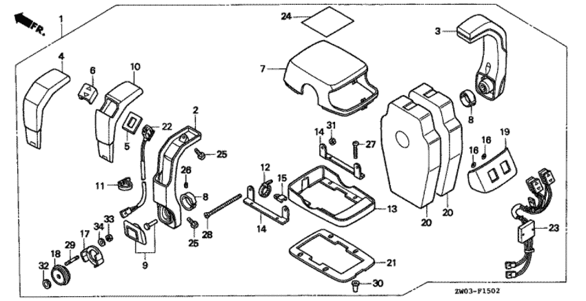 ��������� ������������� �������� ����� BF90AT - ������������� ���������� (��������, ������ ������) / Remote Control (top Mount Dual Type)