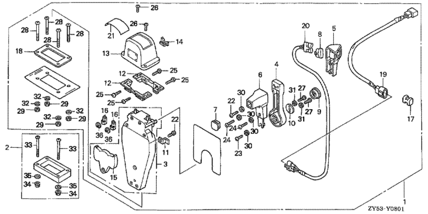��������� 4-������� ����� ����� BF135A4 - Remote Control (top Mount Single Type) (left)