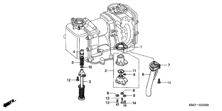    Honda B75K3 -   /   /   / Oil Pump / Oil Filter / Exhaust Pipe
