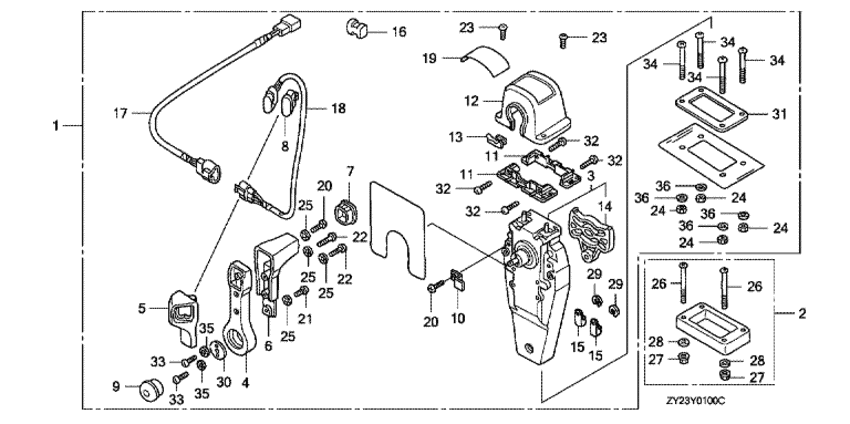 ��������� 4x-������� �������� ��������� Honda BF200A6 - ������������� ���������� (���������, ������, ������ ������)