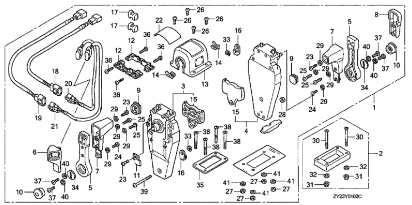 ��������� ������-������� ��������� ����� BF200A6 - ������������� ���������� (�������, ������, ������ ������) / Remote Control (top Mount Dual Type) (right)