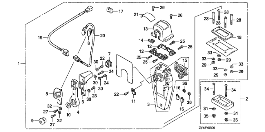 ��������  ����� BF200AK1 - ������������� ���������� (���������, ������, ������ ������) / Remote Control (top Mount Single Type) (right)