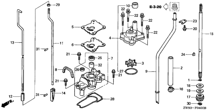 �������� ������������� ����� BFP9.9D1 - Water Pump / Vertical Shaft (l Size) / ������� ����� / ������������ ��� (l size)
