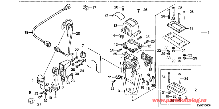 ��������� fourstroke �������� ��������� BF150AK2 - Fop-8 Single Type Remote Control Top Mount (Right) - Fop-8 ���������� �� (���������, ��������� ������, ������)