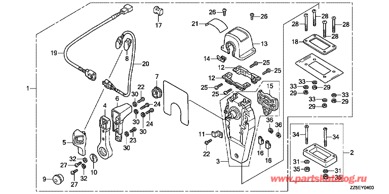���������  �������� ��������� BF50DK4 - Fop-4 Single Type Remote Control Top Mount (Right) - Fop-4 ���������� �� (���������, ��������� ������, ������)