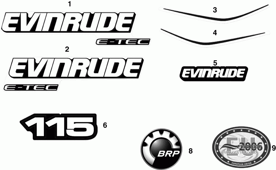 ��������� ����� Evinrude E115DPLSCR  - cals - cals