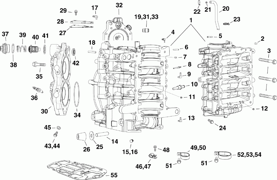 �������� ����� EVINRUDE E115DPXSCR  - linder & Crankcase