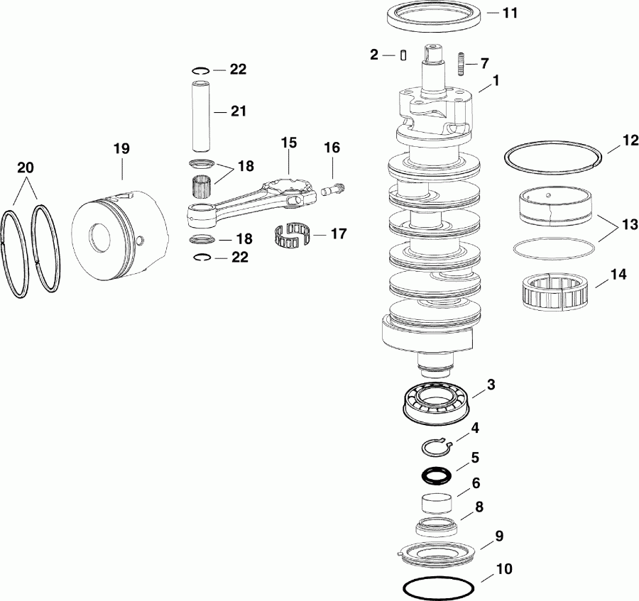   E115DSLSCR  - ankshaft & Pistons