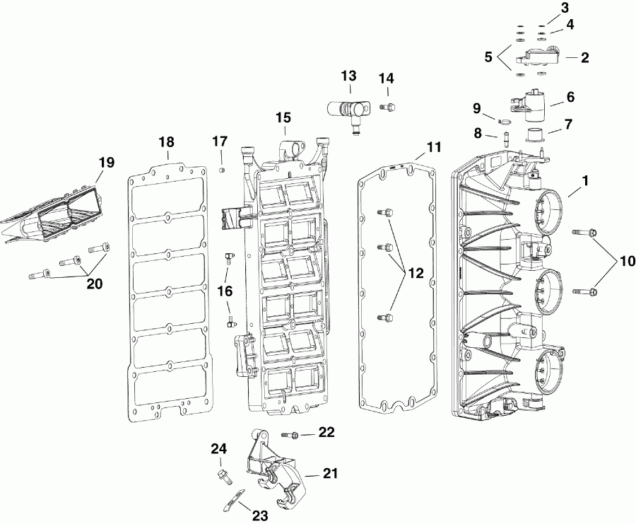    EVINRUDE E150DBXSCR  - take  Assembly / take Manifold Assembly