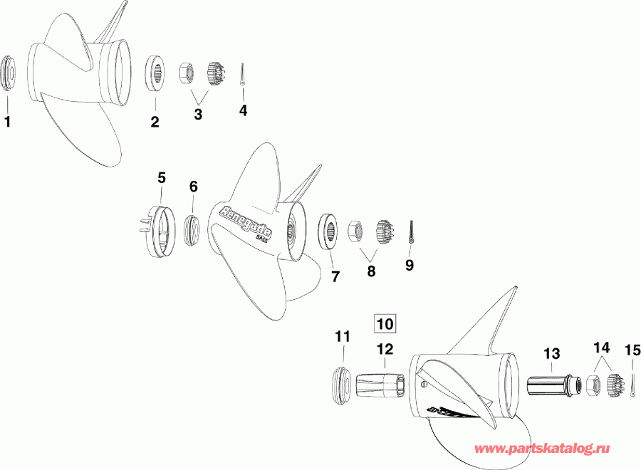    Evinrude E150DBXSCR  - opeller Hardware