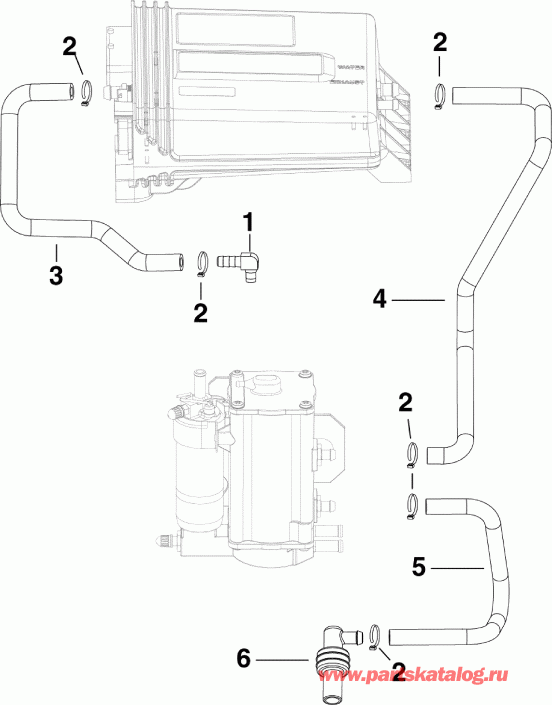��������� �������� ����� Evinrude E150DHLSCR  - oling �����s / oling Hoses