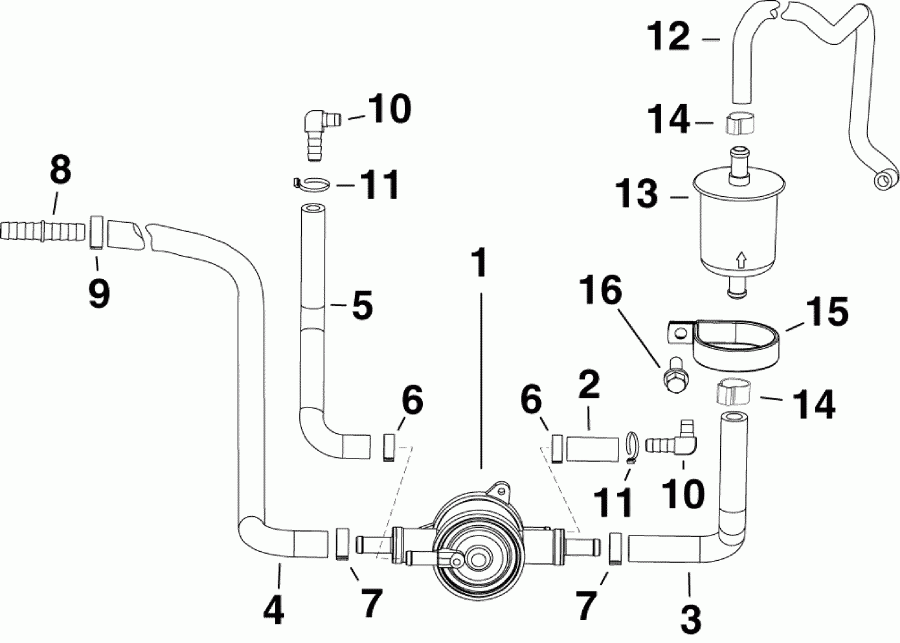 ��������� ��������� EVINRUDE E150DPXSCR  - el Lift ����� & ������ / el Lift Pump & Filter