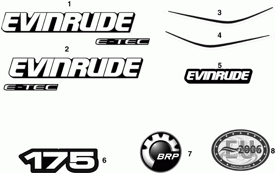 �������� ��������� ����� Evinrude E175DPLSCR  - cals / cals