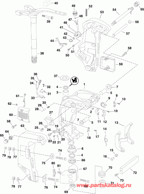    Evinrude E175DPXSCR  - ivel Bracket - ivel 