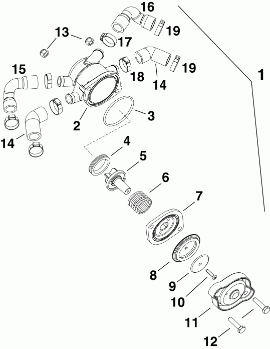 ��������� ��������� Evinrude E175DSLSCR  - ter Pressure Relief ������ - ter Pressure Relief Valve