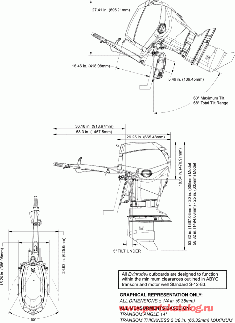  Evinrude E65WDRYSCS  - ofile Drawing - ofile Drawing