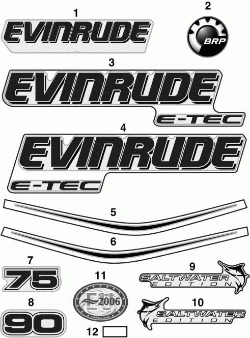 ��������� �������� ����� Evinrude E90WDEXSCS  - cals / cals