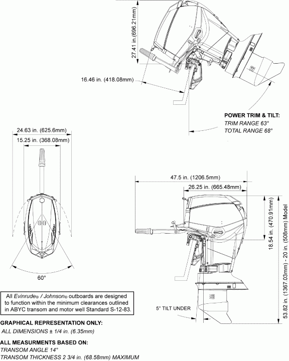    Evinrude E40DRGLAGA  - profile Drawing (dr) /   (dr)