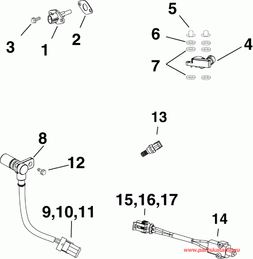 ����� EVINRUDE E40HGLAGC - ITALY ONLY  - ������� / sensors