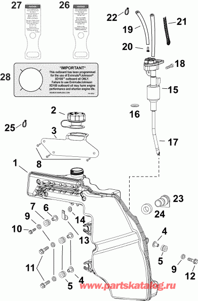  Evinrude E50DTLAGA  - oil Tank & Pump /   & 