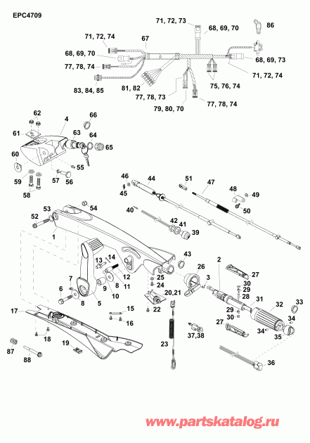    E50DTLAGA  - tiller Arm (dt) -  ( ) (dt)