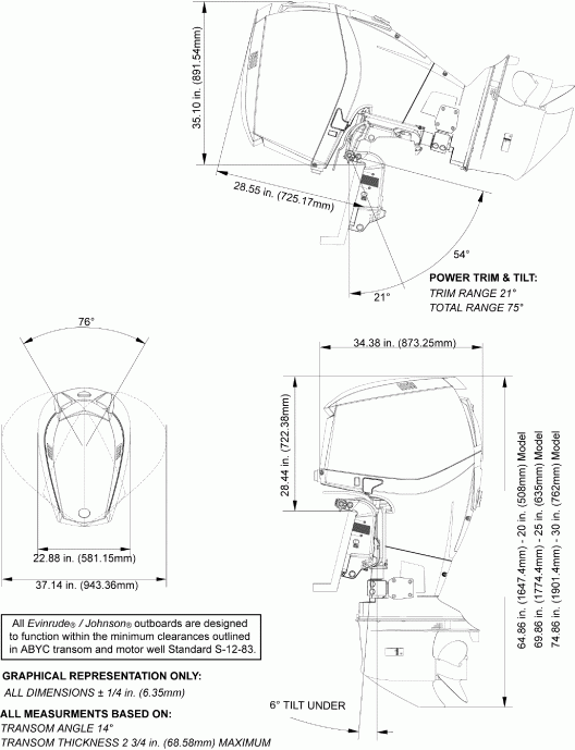   Evinrude DE225PXAAB  -   - profile Drawing