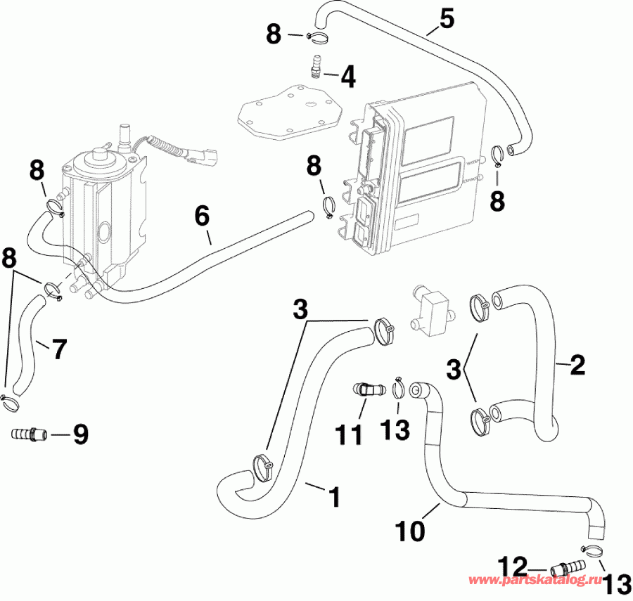 ��������� Evinrude DE300PXAAA  - cooling Hoses