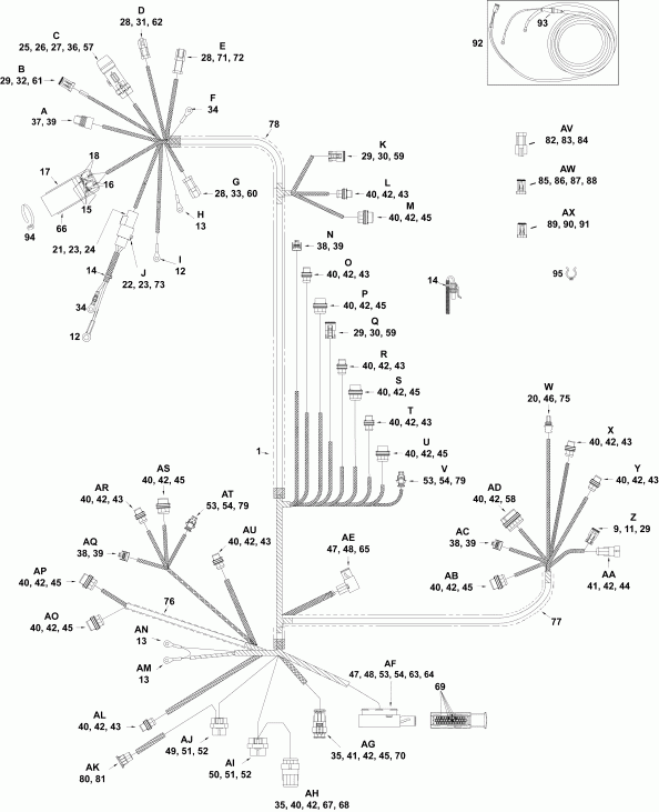 ��������� �������� ����� ������� DE300PZAAC  - ��������� - ���� �������� (3.4 L) / electrical Harness (3.4 L)