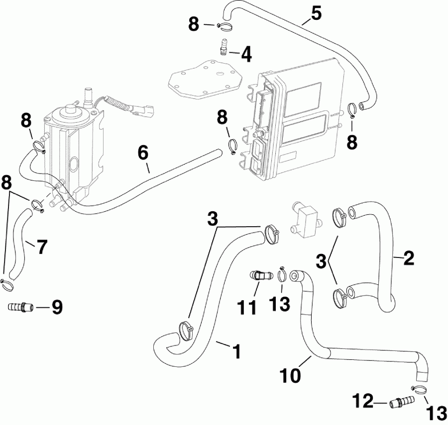  EVINRUDE E225DHLAAB  -   - cooling Hoses