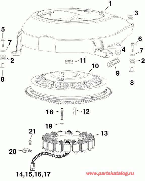    Evinrude E225DHLAAD  - flywheel & Stator /  & 