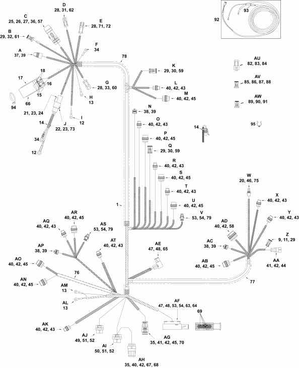  ������� E225DHXAAD  - ��������� - ���� �������� (3.3 L) - electrical Harness (3.3 L)