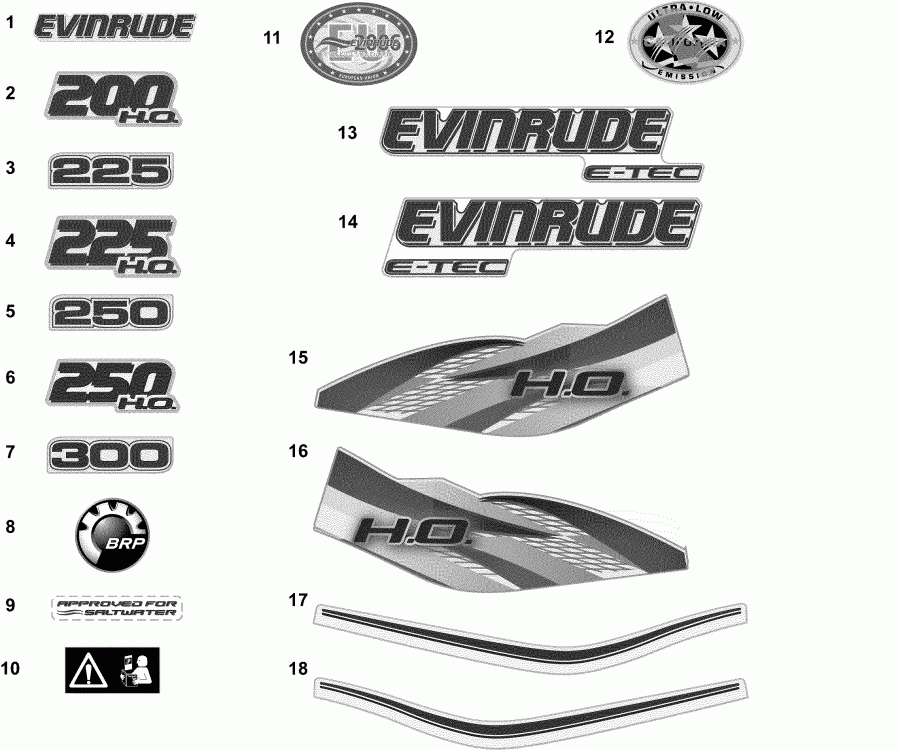 ��������� ������� E225DPXAAB  - decals - White - �������� - �����
