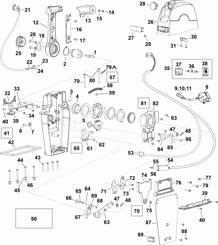  EVINRUDE B10RGL4ABA  - binnacle Mount Remote Control