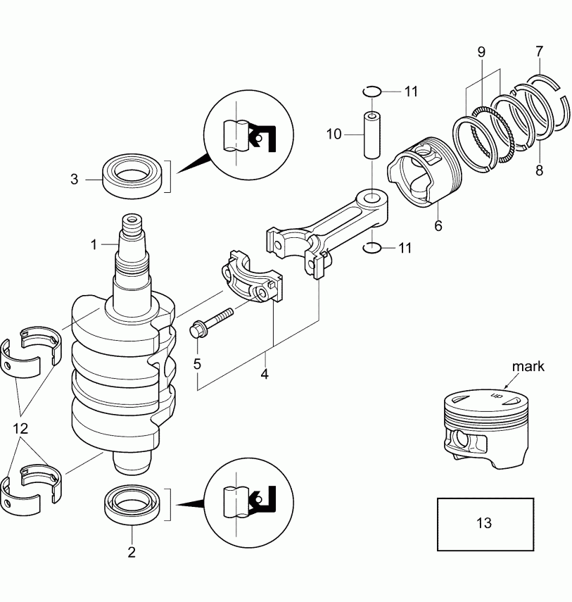   B15RG4ABB  -  &  / crankshaft & Pistons