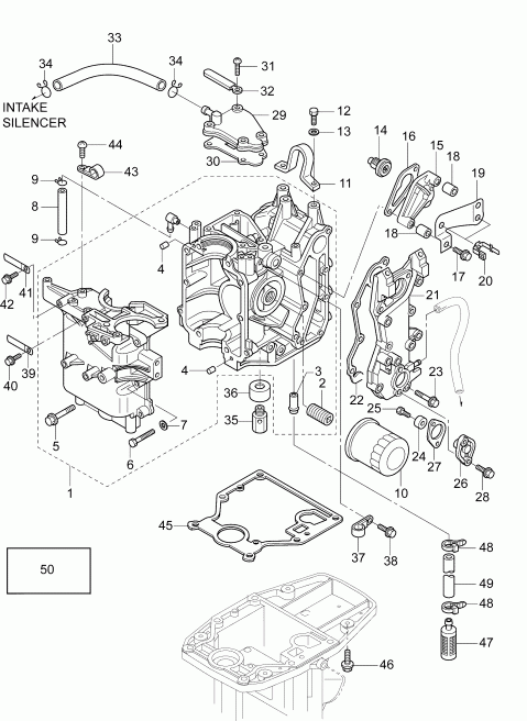 �������� ����� ������� B15RG4ABB  - cylinder & Crankcase Assembly / ������� & ������ ��������� � �����