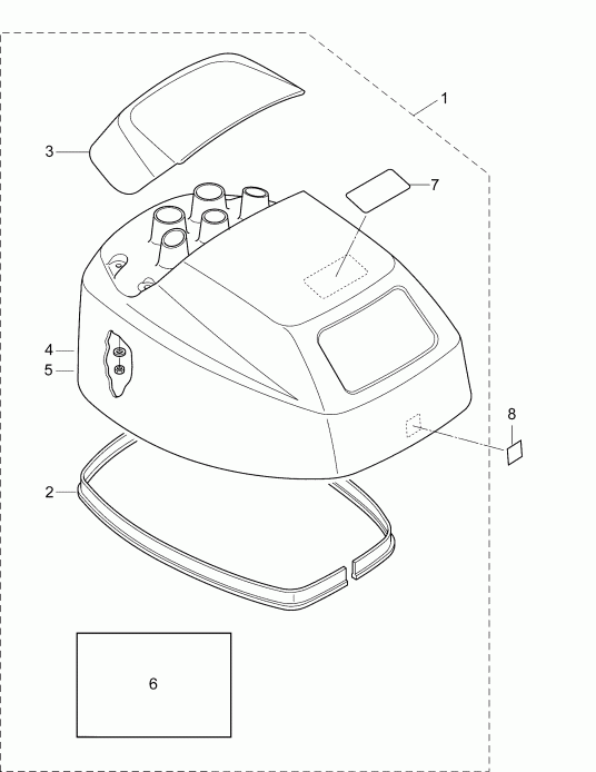  Evinrude B15RGL4ABA  -     () / upper Engine Cover