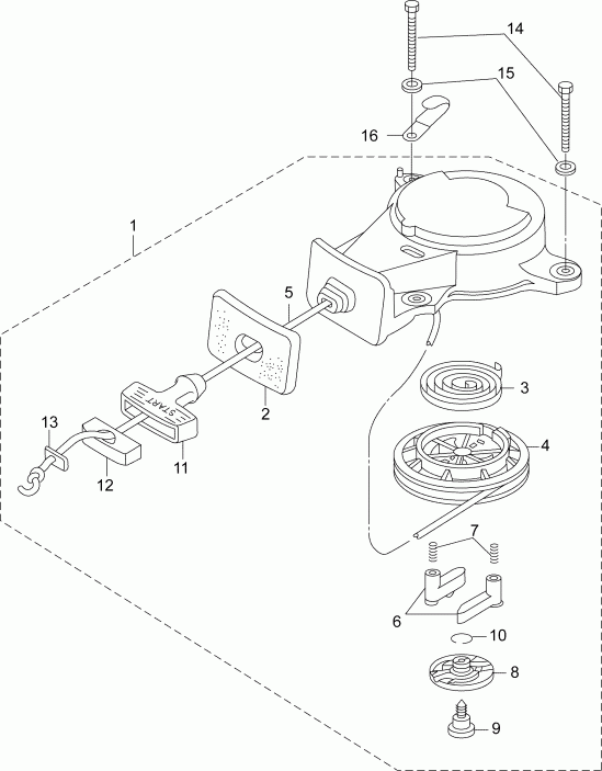 �������� ��������� ����� EVINRUDE B3RG4ABA  - recoil Starter / ���������� �������