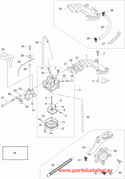 ��������� �������� ����� ������� B3RG4ABA  - intake Manifold & Carburetor