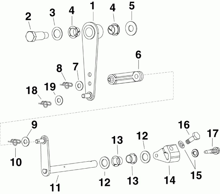  Evinrude DE150CXABA  -   - shift Linkage