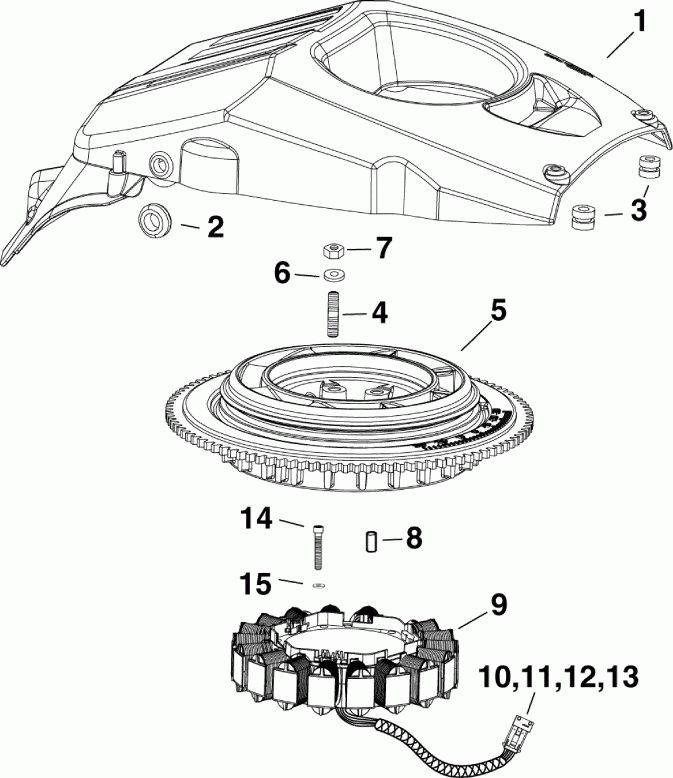  EVINRUDE DE150CXABB  - flywheel & Stator /  & 