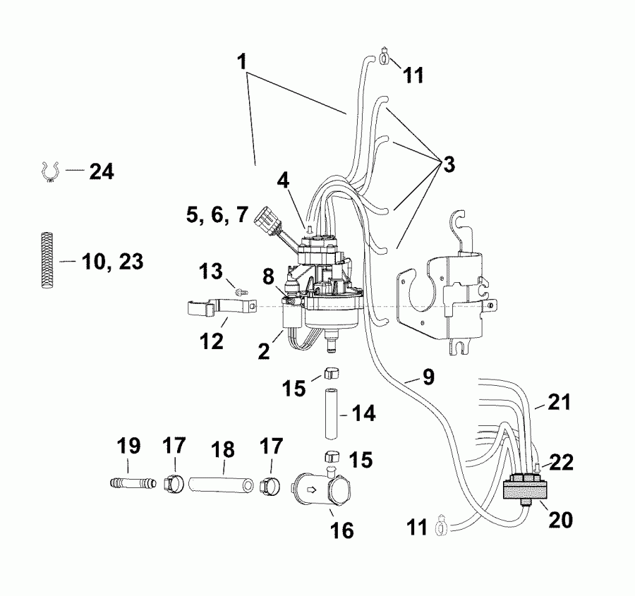 ��������� ��������� EVINRUDE DE225PXABA  - oil Pump (3.3 L) / �������� ����� (3.3 L)