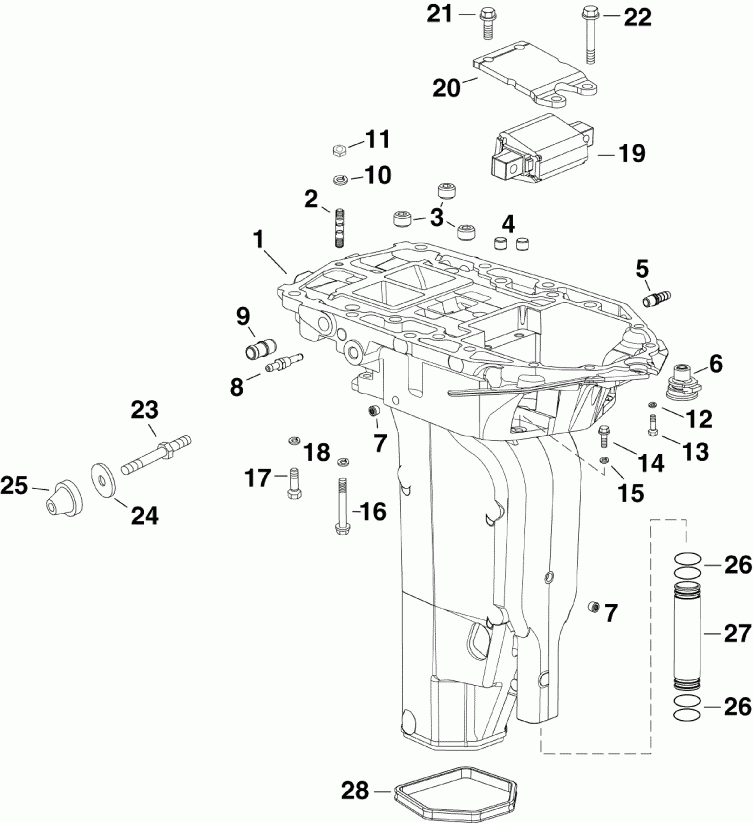  Evinrude DE300PZABB  -   Inner (3.4 L)