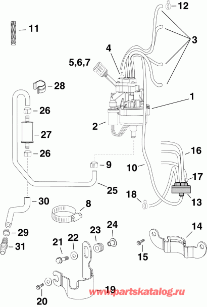 ����� EVINRUDE E115DBXABA  - �������� ����� / oil Pump