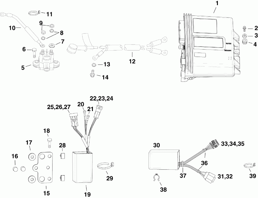 �������� ��������� ����� EVINRUDE E115DPXABA  - ���������� ��������� / electrical Components